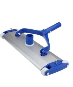 Pool Central Aluminum Weighted In-Ground Gunite Swimming Pool Vacuum Head on Wheels 17.5" - Blue/White