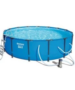Bestway 15ft x 42in Steel Pro Max Round Frame Above Ground Pool and Accessories