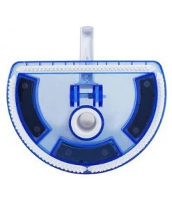 Pool Central Deluxe Half Moon Transparent Weighted Vinyl Liner Swimming Pool Vacuum Head 10.5" - White/Blue