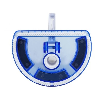 Pool Central Deluxe Half Moon Transparent Weighted Vinyl Liner Swimming Pool Vacuum Head 10.5" - White/Blue 1 Pool Central Deluxe Half Moon Transparent Weighted Vinyl Liner Swimming Pool Vacuum Head 10.5" - White/Blue