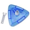 Pool Central Deluxe Triangular Transparent Blue Weighted Vinyl Liner Swimming Pool Vacuum Head 11" - Blue/White