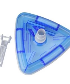Pool Central Deluxe Triangular Transparent Blue Weighted Vinyl Liner Swimming Pool Vacuum Head 11" - Blue/White