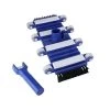 Pool Central Flexible Weighted In-Ground Swimming Pool Vacuum Head on Wheels with Side Brushes 15"- Blue/White