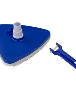 Pool Central Triangular Weighted Swimming Pool Vacuum Head with Swivel Cuff and Bumper 10.5" - Blue/White