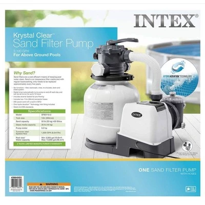 Intex 2100 GPH Above Ground Pool Sand Filter Pump w/ Automatic Pool Vacuum 1 Intex 2100 GPH Above Ground Pool Sand Filter Pump w/ Automatic Pool Vacuum