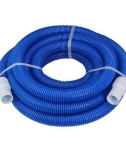 Pool Central Blow Molded PE Vacuum Hose with White Cuffs 24' x 1.25" - Blue