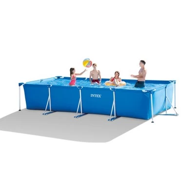 Intex 28273EH 14.75ft x 33In Rectangular Frame Outdoor Easy Assemble Backyard Above Ground Swimming Pool w/ Flow Control Valve & Rust Resistant Frame 1 Intex 28273EH 14.75ft x 33In Rectangular Frame Outdoor Easy Assemble Backyard Above Ground Swimming Pool w/ Flow Control Valve & Rust Resistant Frame