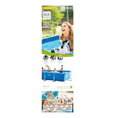 Intex 28273EH 14.75ft x 33In Rectangular Frame Outdoor Easy Assemble Backyard Above Ground Swimming Pool w/ Flow Control Valve & Rust Resistant Frame 3 Intex 28273EH 14.75ft x 33In Rectangular Frame Outdoor Easy Assemble Backyard Above Ground Swimming Pool w/ Flow Control Valve & Rust Resistant Frame - Image 3
