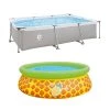 JLeisure Avenli 17773 10 x 6.5 x 2 Feet and 5' x 16.5" 3D Pineapple Outdoor Backyard Above Ground Rectangular Steel Frame Swimming Pool (2 Pack)