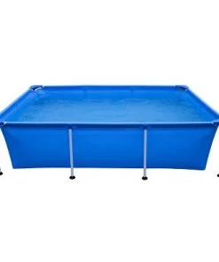 JLeisure 8.5 x 6 Foot Steel Frame Rectangular Above Ground Swimming Pool and Clean Plus Rechargeable Handheld Pool Vacuum Cleaner