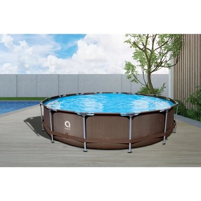 JLeisure Avenli 15 Foot x 33 Inch Round Steel Frame LamTech Above Ground Swimming Pool with Triangle Lock Frame System, Brown 2 JLeisure Avenli 15 Foot x 33 Inch Round Steel Frame LamTech Above Ground Swimming Pool with Triangle Lock Frame System, Brown - Image 2