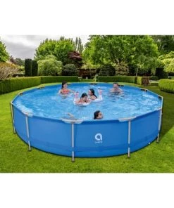 JLeisure Avenli 15 Foot x 36 Inch Round Steel Frame LamTech Above Ground Swimming Pool with Triangle Lock Frame System, Blue -Swimming Pools Sales unnamed file 476
