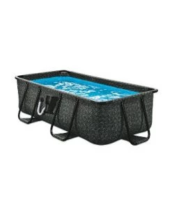 Summer Waves 10 Foot Long Dark Herringbone Print Elite Frame Rectangular Pool