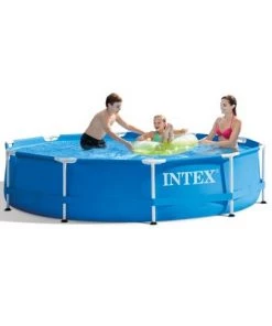 Intex 28201EH 10' x 30" Metal Frame Round Above Ground Swimming Pool with Pump