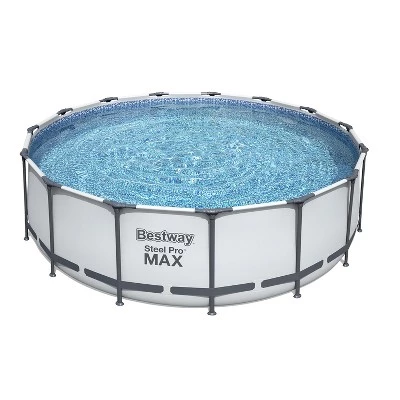 Bestway 56690E Steel Pro Max 15Ft x 15Ft x 48In Round Metal Frame Above Ground Swimming Pool Set w/ 1000 GPH Pump, Ladder, Cover, & Treatment Cleaner 1 Bestway 56690E Steel Pro Max 15Ft x 15Ft x 48In Round Metal Frame Above Ground Swimming Pool Set w/ 1000 GPH Pump, Ladder, Cover, & Treatment Cleaner
