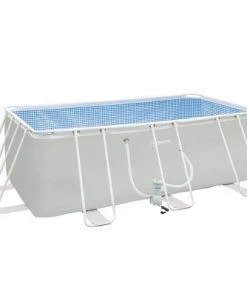 Outsunny 14' x 8' x 4' Above Ground Swimming Pool, Rectangular Steel Frame, Non-Inflatable, Filter Pump, Light Grey -Swimming Pools Sales unnamed file 62