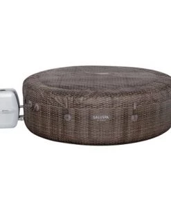 Bestway SaluSpa St Moritz 85 x 28 Inch 5 to 7 Person Outdoor Inflatable Portable AirJet Hot Tub Pool Spa with Cover, Pump, and Filter, Brown