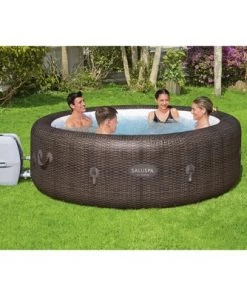 Bestway SaluSpa St Moritz 85 x 28 Inch 5 to 7 Person Outdoor Inflatable Portable AirJet Hot Tub Pool Spa with Cover, Pump, and Filter, Brown -Swimming Pools Sales unnamed file 707