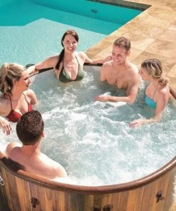 Bestway 54190E SaluSpa Helsinki 7 Person Portable Inflatable Round Hot Tub Spa with 81 Air Jets, Cover, Pump, and Integrated Filter, Wood Print -Swimming Pools Sales unnamed file 729