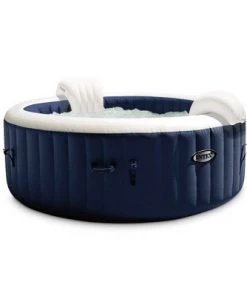 Intex PureSpa Plus 4 Person Portable Inflatable Hot Tub Bubble Jet Spa, Blue Intex PureSpa Type S1 Pool Filter Cartridges Intex PureSpa