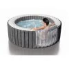 Intex 28439E Greywood Deluxe 4 Person Inflatable Hot Tub w/ LED Light Bundled w/ Type S1 Pool Filters, Attachable Cup Holder, & Inflatable Headrest