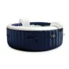 Intex 28431E PureSpa Plus 85in x 25in Portable Inflatable 6 Person Round Hot Tub Spa with 170 Bubble Jets, Heater Pump, and 2 Non-Slip Seats, Navy