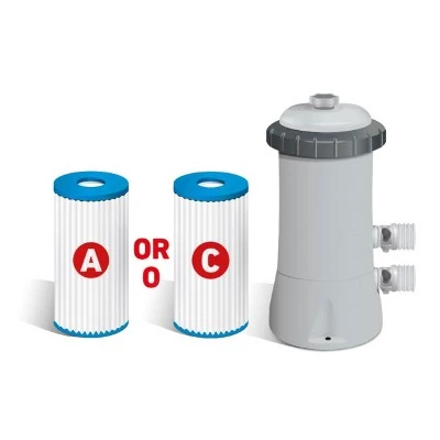 Intex 26749ST 12 Foot x 30 Inch Round Greywood Prism Steel Frame Premium Above Ground Pool Set with Filter Cartridge Pump & Pool Liner, Gray Woodgrain 4 Intex 26749ST 12 Foot x 30 Inch Round Greywood Prism Steel Frame Premium Above Ground Pool Set with Filter Cartridge Pump & Pool Liner, Gray Woodgrain - Image 4