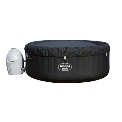 Bestway SaluSpa Miami 4-Person Portable Inflatable Round Outdoor Hot Tub Spa Jacuzzi with 120 Massage Air Jets, Pump, & Integrated Filter, Black 2 Bestway SaluSpa Miami 4-Person Portable Inflatable Round Outdoor Hot Tub Spa Jacuzzi with 120 Massage Air Jets, Pump, & Integrated Filter, Black - Image 2