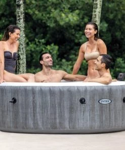 Intex PureSpa Plus Greywood Inflatable Hot Tub Bubble Jet Spa