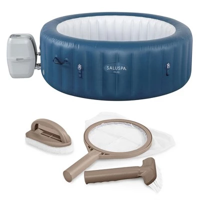 Bestway SaluSpa Milan Airjet Plus Inflatable Hot Tub Spa with Intex PureSpa Hot Tub Maintenance Brush, Skimmer and Scrubber Accessory Kit 1 Bestway SaluSpa Milan Airjet Plus Inflatable Hot Tub Spa with Intex PureSpa Hot Tub Maintenance Brush, Skimmer and Scrubber Accessory Kit