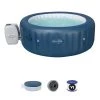 Bestway SaluSpa Milan Airjet Plus Portable Round Inflatable Hot Tub Spa with Intex PureSpa Attachable Cup Holder And Refreshment Tray Accessories