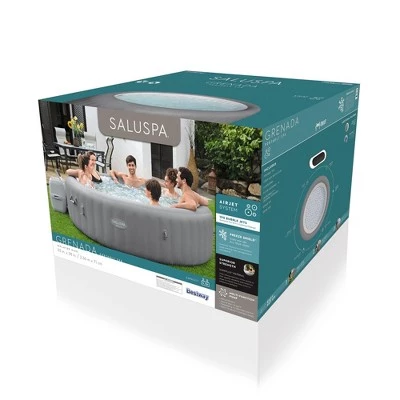 Bestway SaluSpa Grenada 8 Person Portable Inflatable Round Outdoor Hot Tub Spa with 190 Massage Air Jets, Pump, & Integrated Filter, Gray 4 Bestway SaluSpa Grenada 8 Person Portable Inflatable Round Outdoor Hot Tub Spa with 190 Massage Air Jets, Pump, & Integrated Filter, Gray - Image 4