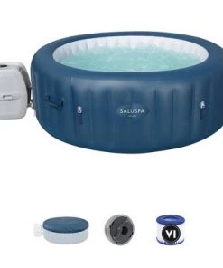 Bestway SaluSpa Milan Airjet Plus Portable Round Inflatable Hot Tub Spa with 2 Intex PureSpa Attachable Cup Holder And Refreshment Tray Accessories