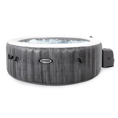 Intex 28439EP PureSpa Plus Greywood Inflatable Hot Tub Bubble Jet Spa with 4 Battery Powered Submersible Multi-Colored LED Lights 1 Intex 28439EP PureSpa Plus Greywood Inflatable Hot Tub Bubble Jet Spa with 4 Battery Powered Submersible Multi-Colored LED Lights