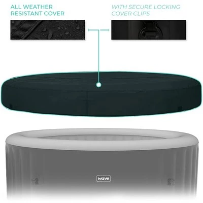 Wave Atlantic 2 to 4 Person Relaxing Inflatable Portable 105 Powerful Jet Hot Tub Spa with Filter, Cover, and Control Panel, Black 3 Wave Atlantic 2 to 4 Person Relaxing Inflatable Portable 105 Powerful Jet Hot Tub Spa with Filter, Cover, and Control Panel, Black - Image 3