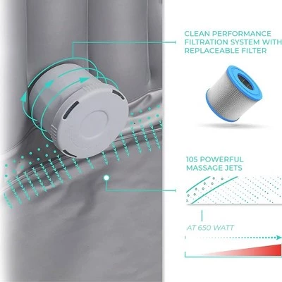 Wave Atlantic 2 to 4 Person Relaxing Inflatable Portable 105 Powerful Jet Hot Tub Spa with Filter, Cover, and Control Panel, Black 4 Wave Atlantic 2 to 4 Person Relaxing Inflatable Portable 105 Powerful Jet Hot Tub Spa with Filter, Cover, and Control Panel, Black - Image 4