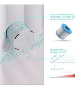 Wave Atlantic 2 to 4 Person Relaxing Inflatable Portable 105 Powerful Jet Hot Tub Spa with Filter, Cover, and Control Panel, Graywood -Swimming Pools Sales unnamed file 912