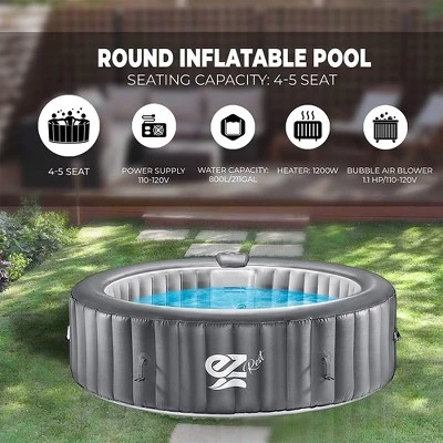 SereneLife Outdoor Portable 6 Person Inflatable Round Heated Spa Hot Tub Spa with 130 Bubble Jets, Filter Pump, Remote Control, and LED Lights 2 SereneLife Outdoor Portable 6 Person Inflatable Round Heated Spa Hot Tub Spa with 130 Bubble Jets, Filter Pump, Remote Control, and LED Lights - Image 2