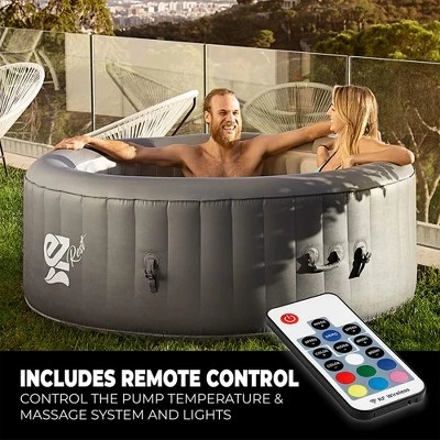 SereneLife Outdoor Portable 6 Person Inflatable Round Heated Spa Hot Tub Spa with 130 Bubble Jets, Filter Pump, Remote Control, and LED Lights 3 SereneLife Outdoor Portable 6 Person Inflatable Round Heated Spa Hot Tub Spa with 130 Bubble Jets, Filter Pump, Remote Control, and LED Lights - Image 3