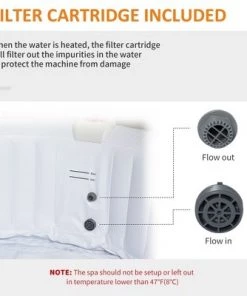 Outsunny 4-6 Person Inflatable Portable Hot Tub Spa 82'' x 26'' Outdoor Round Heated Spa w/ 130 Bubble Jets, Cover, Filter Cartridges -Swimming Pools Sales unnamed file 927