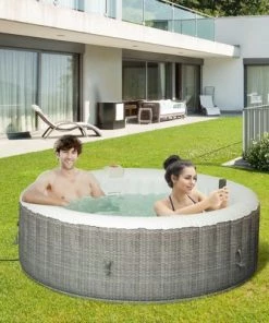 Outsunny 4-6 Person Inflatable Portable Hot Tub Spa 82'' x 26'' Outdoor Round Heated Spa w/ 130 Bubble Jets, Cover, Filter Cartridges -Swimming Pools Sales unnamed file 931