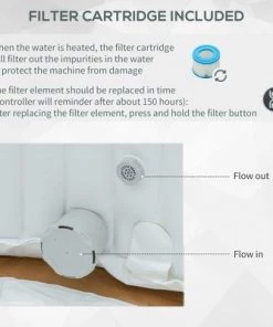 Outsunny 4 Person Inflatable Portable Hot Tub Outdoor Round Heated Spa with 108 Jets, Pump, Cover, Filter Cartridges, Brown -Swimming Pools Sales unnamed file 956