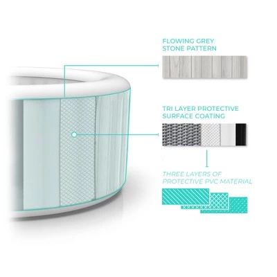 Wave Atlantic 2 to 4 Person Relaxing Inflatable Portable 105 Powerful Jet Hot Tub Spa with Filter, Cover, and Control Panel, White Wood 2 Wave Atlantic 2 to 4 Person Relaxing Inflatable Portable 105 Powerful Jet Hot Tub Spa with Filter, Cover, and Control Panel, White Wood - Image 2