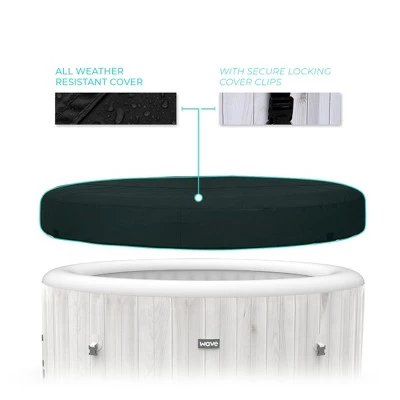 Wave Atlantic 2 to 4 Person Relaxing Inflatable Portable 105 Powerful Jet Hot Tub Spa with Filter, Cover, and Control Panel, White Wood 3 Wave Atlantic 2 to 4 Person Relaxing Inflatable Portable 105 Powerful Jet Hot Tub Spa with Filter, Cover, and Control Panel, White Wood - Image 3