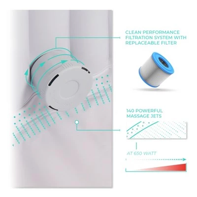 Wave Atlantic 2 to 4 Person Relaxing Inflatable Portable 105 Powerful Jet Hot Tub Spa with Filter, Cover, and Control Panel, White Wood 4 Wave Atlantic 2 to 4 Person Relaxing Inflatable Portable 105 Powerful Jet Hot Tub Spa with Filter, Cover, and Control Panel, White Wood - Image 4