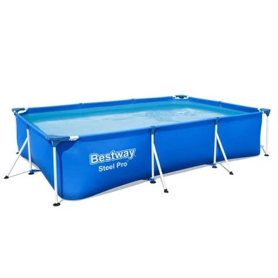 Bestway Steel Pro 9.8ft x 6.6ft x 26in Above Ground Swimming Pool Set with Pump 1 Bestway Steel Pro 9.8ft x 6.6ft x 26in Above Ground Swimming Pool Set with Pump